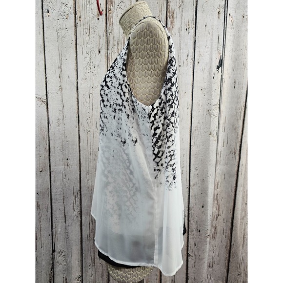 Women's Large Pippa Blair Open Back Sheer Tunic Length Blouse Tank Shirt‎ Top - Picture 6 of 8